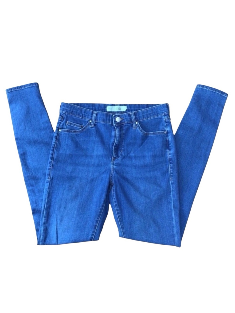 TOPSHOP moto jeans Leigh style blue stretchy denim high rise skinny size 30